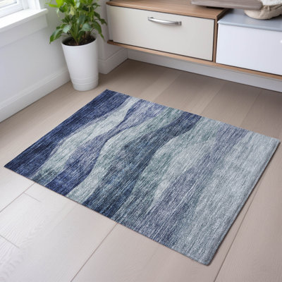 Premium Machine Washable Krause AMF1141 Swirls Rug