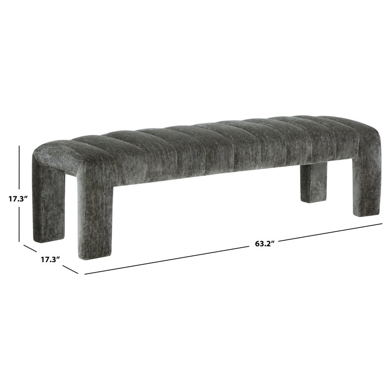 Bellisima Upholstered Bench, Dark Green Chenille