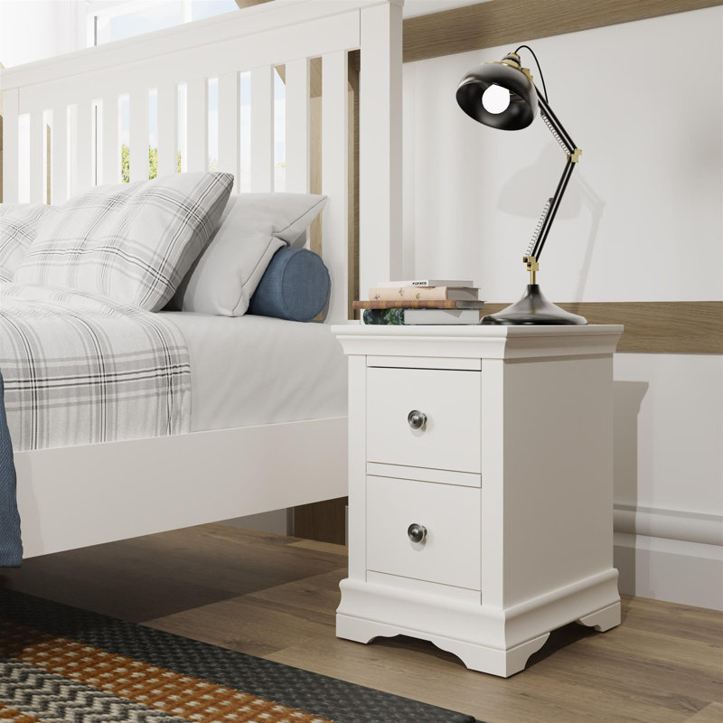 48cm W Solid + Manufactured Wood Bedside Table