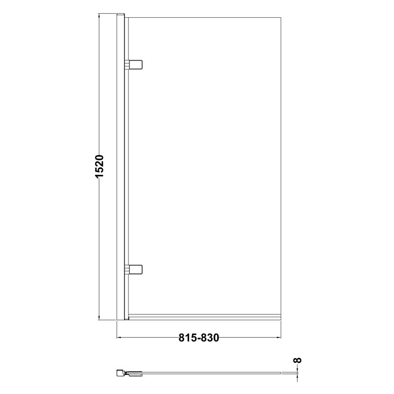 Bayswater Brushed Brass Square Hinged Bath Screen
