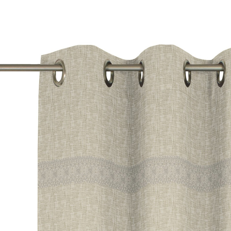 Lord Eyelet Curtain Single Panel, opaque, 150cm Width x 145cm Drop, Beige