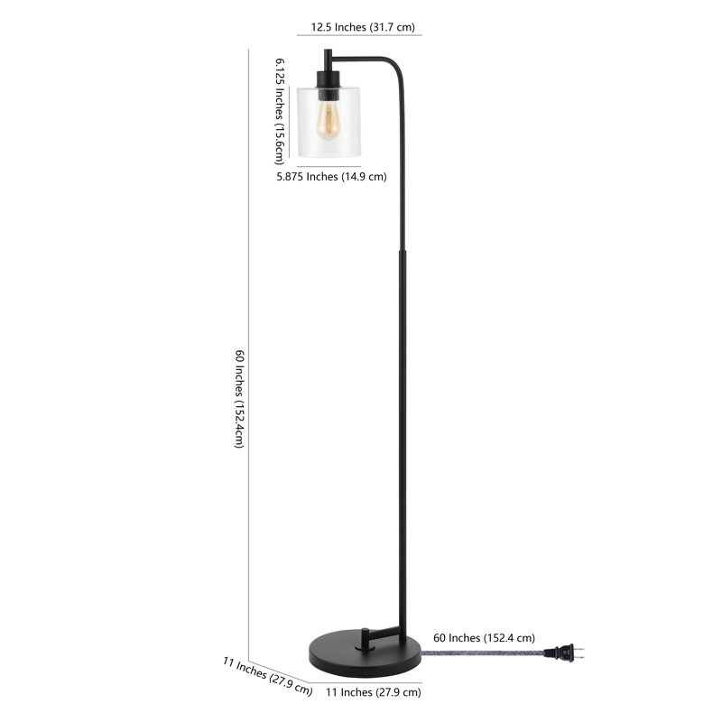 60'' Black Task Floor Lamp