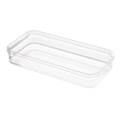 iDesign Crisp BPA-Free Plastic Stackable Drawer Organizer Bin, 6" x 12" x 2", Clear