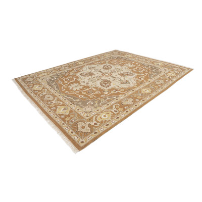 Wool Oriental Area Rug in Rust/Brown/Ivory