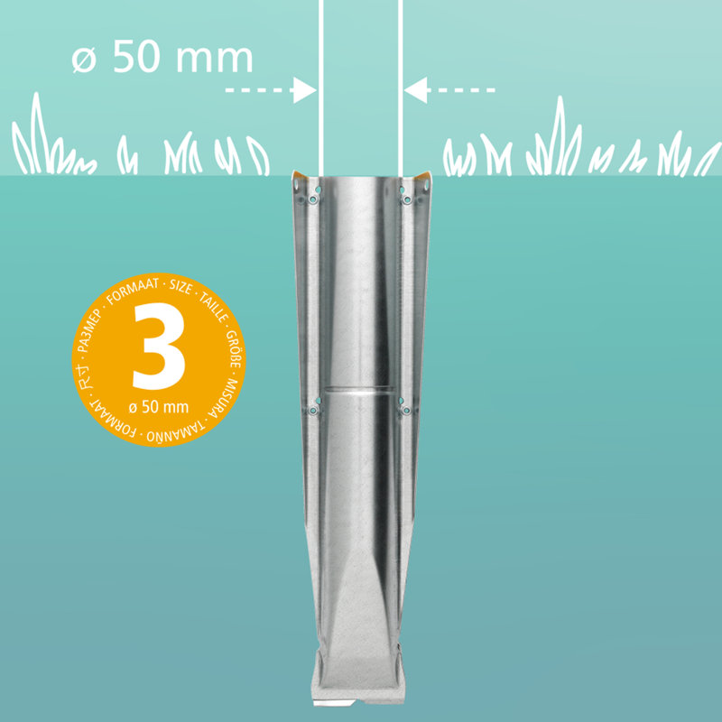 Brabantia Metal Ground Spike for Rotary Clothes Line, Grey/Yellow