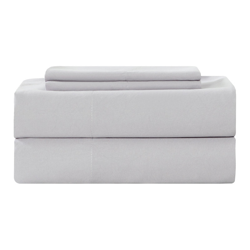 Gray Microfiber Queen Quilt Set with Waffle Design