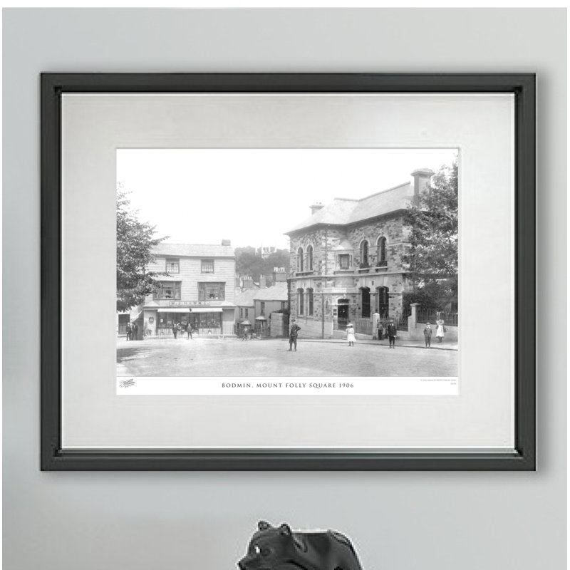 Bodmin, Mount Folly Square 1906 - Single Picture Frame Print on Wood, 40cm H x 50cm W x 2.3cm D