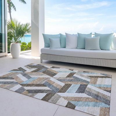 Tapis d'intérieur / extérieur brun Viella 