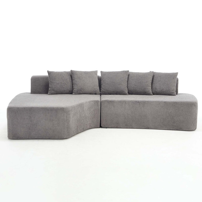 Canapé modulaire à compression avec méridienne confortable, canapé à compression irrégulière en forme de L avec assise profonde, canapé-lit modulaire minimaliste pour salon, chambre à coucher, appartement, salon-lumière