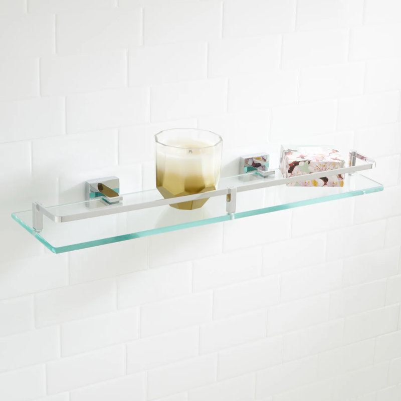 Tablette décorative en verre trempé 20 po Albury, Chrome