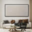 Décoration murale abstraite à motif géométrique blanc minimaliste - grande impression encadrée sur toile de la chambre principale-123831346-123831344
