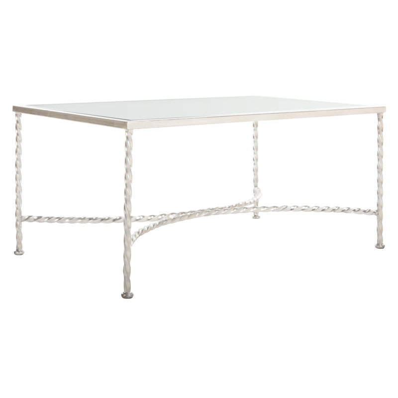 Keely Glass Top Coffee Table, Silver