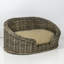 Lit pour chien en rotin Curvy tissé à la main avec coussin lavable à la machine-110439547-95882918