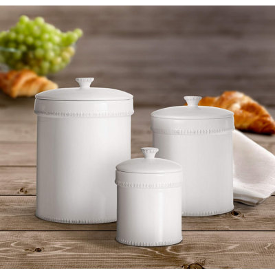 Bianca Dash White Set Of 3 Canister