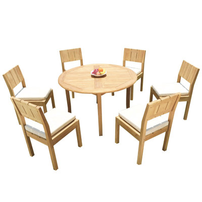 Ensemble repas 7 pièces teck Anley