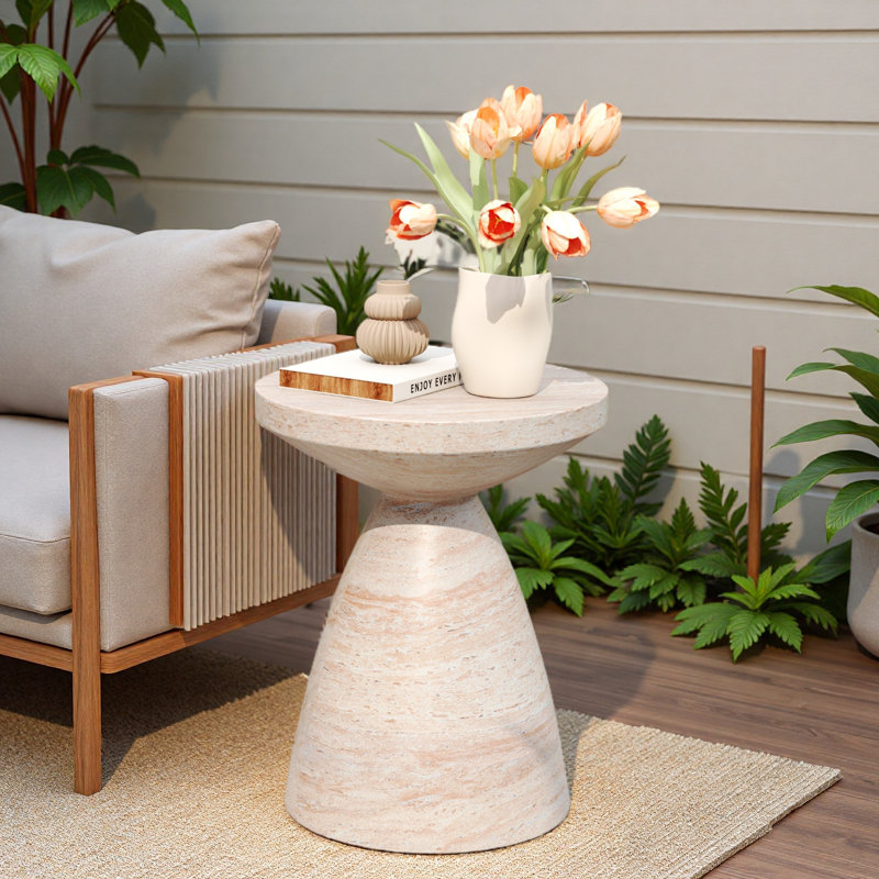 Outdoor/Indoor Lightweight Concrete Side Table