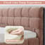 Structure de lit tapissier moderne minimaliste avec tête de lit tapissier en chenille, support en mousse à mémoire de forme et rangement intégré-1895193520