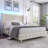 Milun Queen white Upholstered Platform Bed with Wingback and LED-842941966