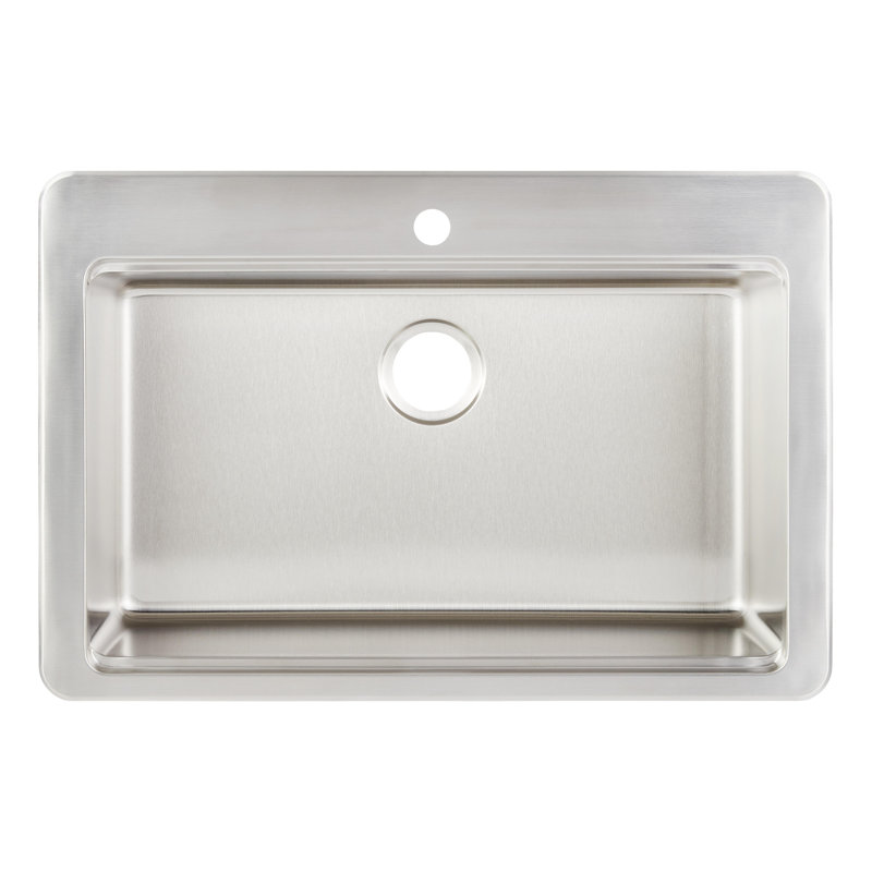 Melbrook 33 "L Drop-In Kitchen Sink With Accessories, 1 hole, 18-Gauge