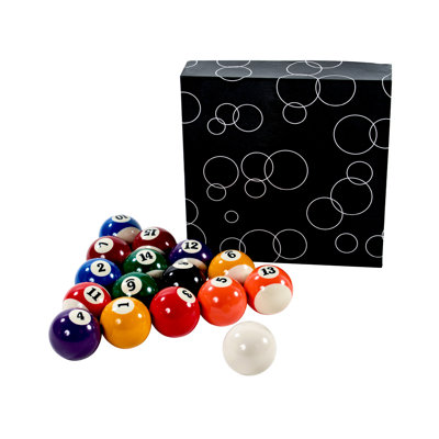 Ensemble de jeu de boules de billard 16 pièces Barrington Billiards de 16,5 po, 7 boules de billard, 7 boules noires, 1 boule blanche, 1 jeu de billard récréatif durable et résistant aux égratignures