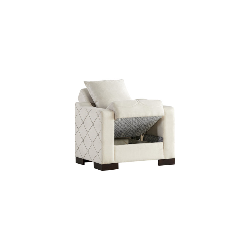 Fauteuil 35 po, 100 % polyester beige, Noir