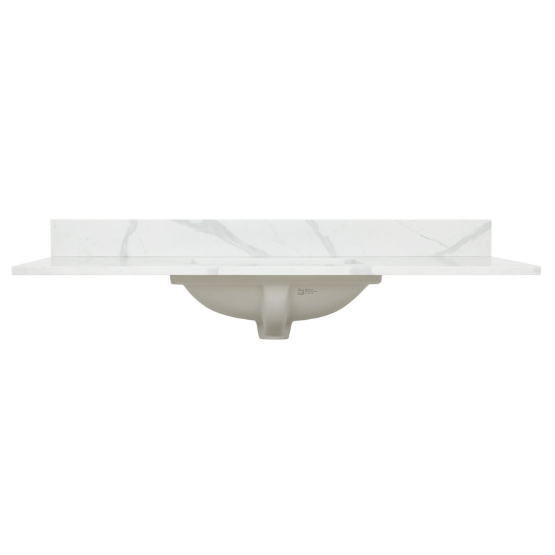 Arbios 48" Calacatta White Quartz Vanity Top with Sink