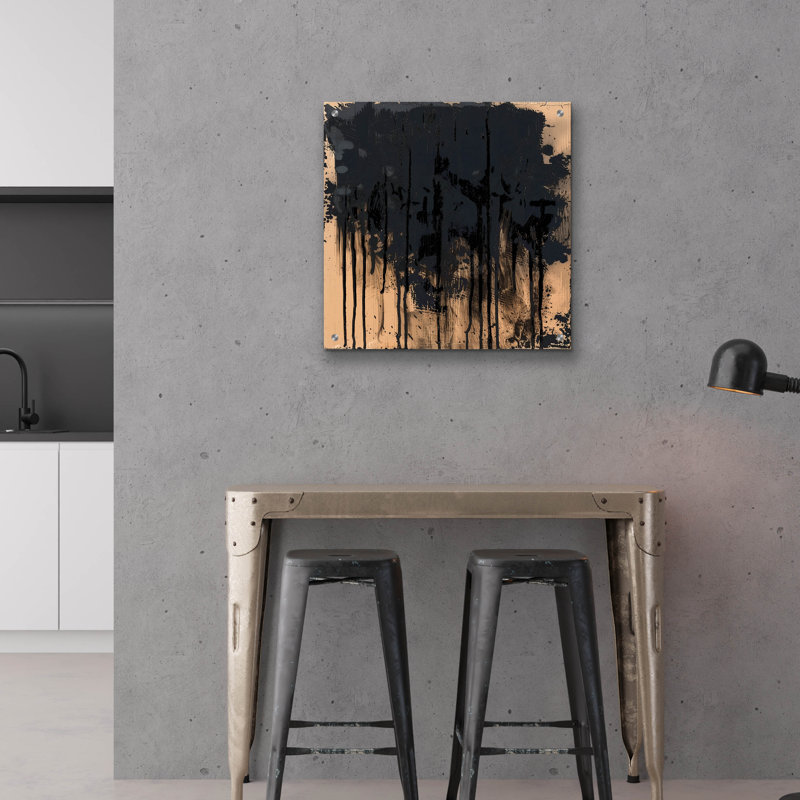 Art mural en verre Williston Forge «Paint It Black» par Andreas Magnusson, H 24 po x l 24 po x P 0,2 po