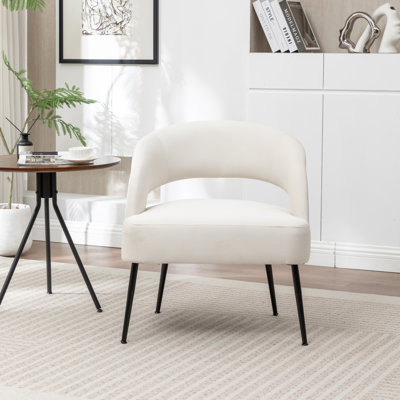 Mann Upholstered Velvet Armchair With Black Legs