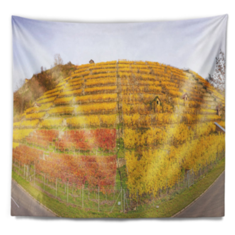 Tapisserie de jardin en d’automne paysage vineyard, H 32 po x l 39 po