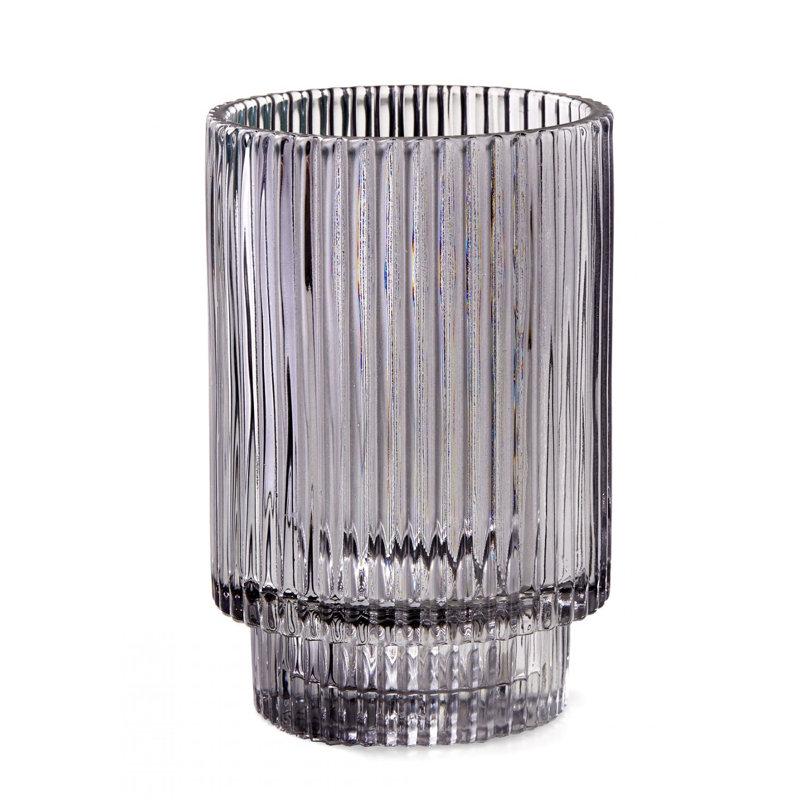 Petit porte-votive en verre, Gris fumée