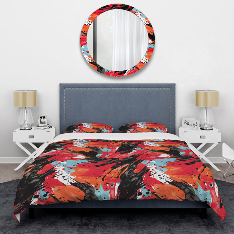 Ensemble de housse de couette Popart Bold Brush Frenzy II, Housse de couette pour très grand lit et 2 très