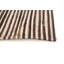 Tapis rayé brun clair / crème en cuir de vache fait à la main 5 pi 3 po x 7 pi 7 po