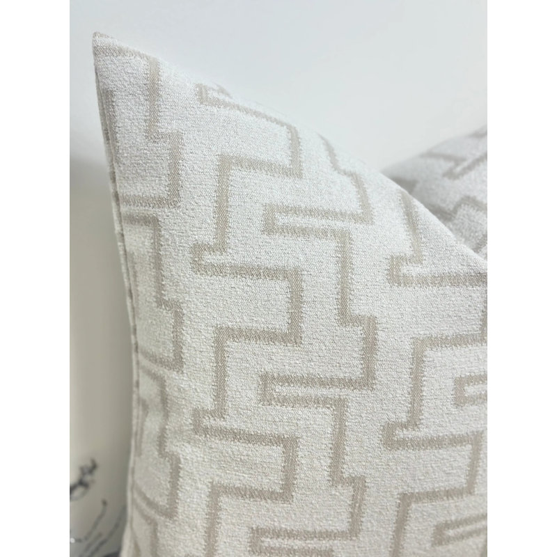 Abstract Beige Square Cushion Cover
