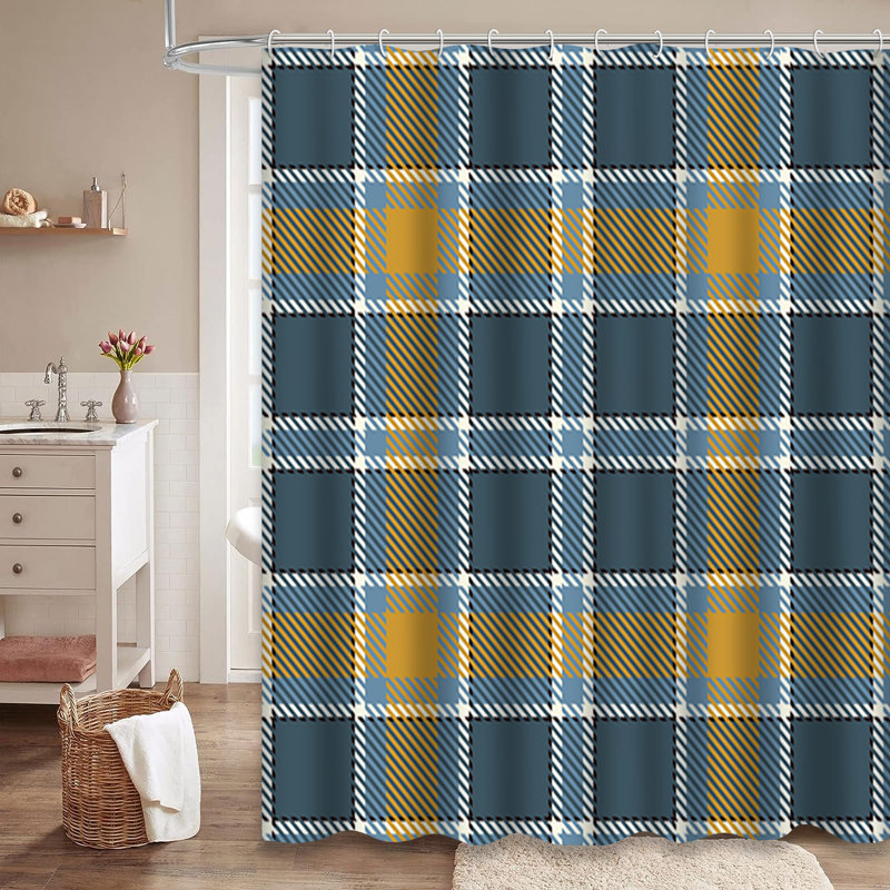 Rideau de douche Tartan, L 72 po x l 84 po