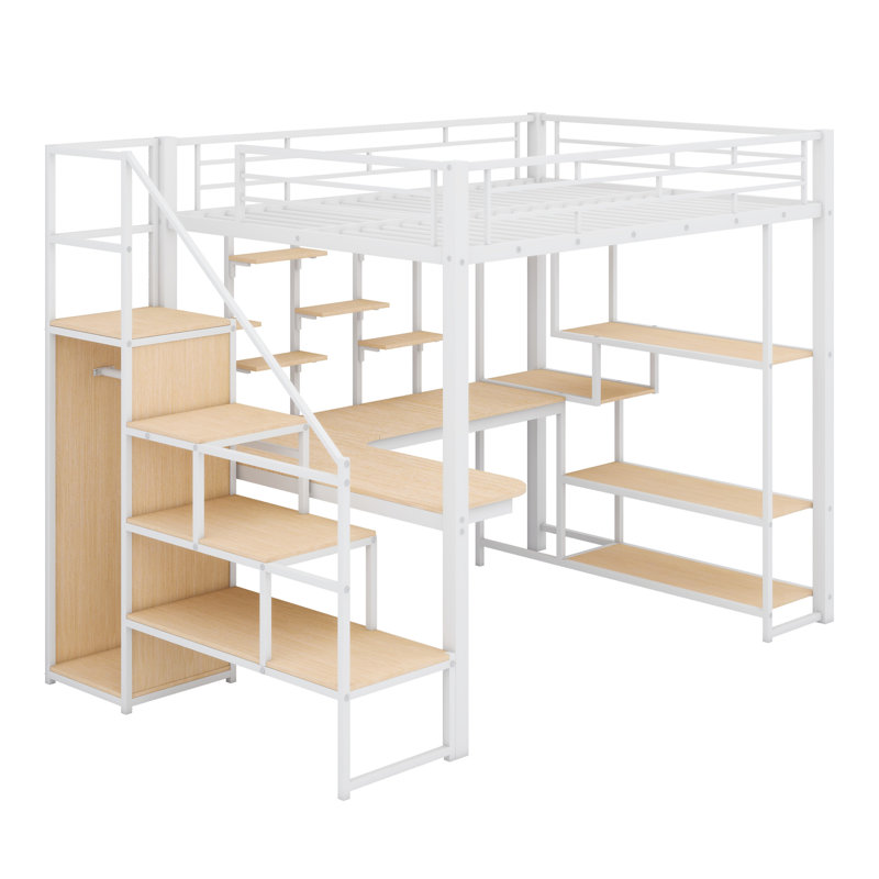 Lit mezzanine double Hachiro Kids, Blanc