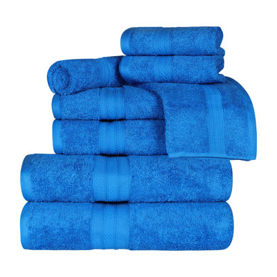 Glenlee Long Staple Combed Cotton Solid 8-Piece Quick-Drying Towel Set