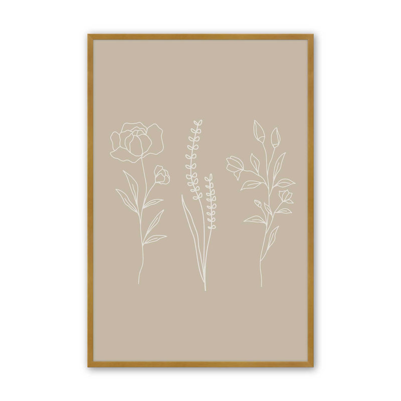 Tan Howdy Baby Print, 15.25" H x 12.25" W, Polished Gold