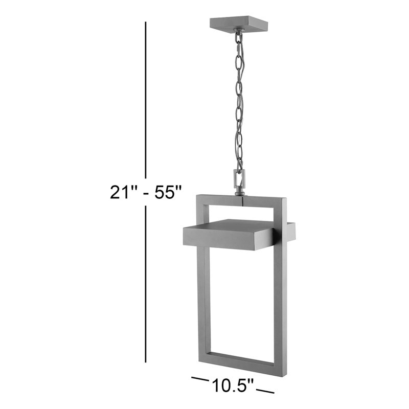 Luminaire suspendu d'extérieur à DEL H 18 po Giddens, Argent