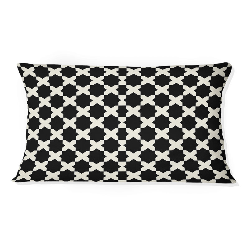 Coussin noir moderne Houndstooth IV - Modern