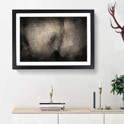 Gentle Elephant in Abstract - Framed Print
