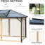Pavillon de jardin 10 'x 12' avec toit en polycarbonate ventilé et construction en métal pour la cour arrière et cadre en aluminium, 10 x 12, parties de terrasse