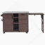 Armoire décorative avec plateau en acier inoxydable, îlot de cuisine extérieur avec table de barbecue pliable