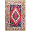Tapis décoratif rétro à motif floral rouge et bleu à motif traditionnel-193612391