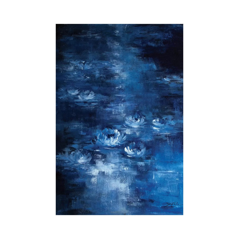 Lis de lune par Debi coules-reproduction d’art, H 40 po x l 26 po x P 1,5 po, Pas de tapis, Toile tendue