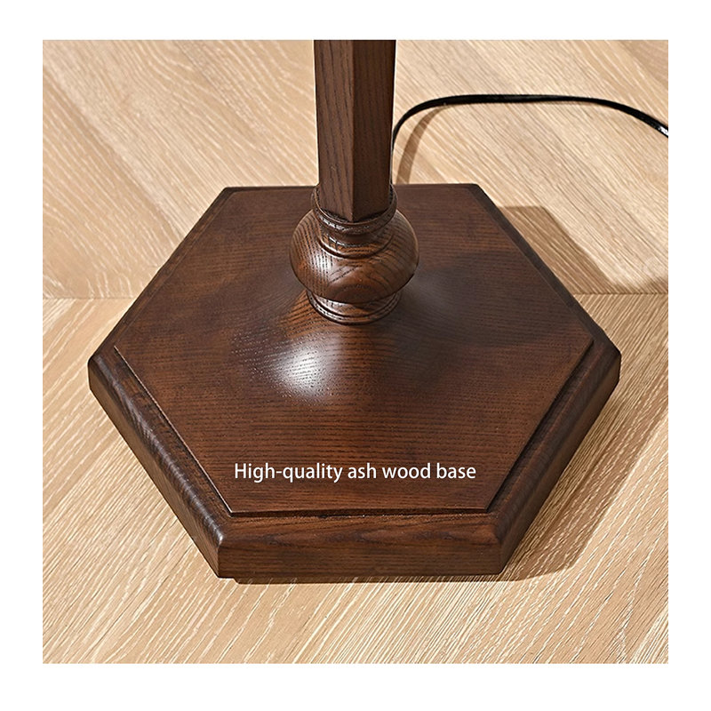 Vintage Hexagonal Base Wooden Accent Light