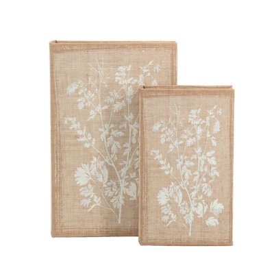 Ensemble de 2 boîtes à livres décoratives avec de doux motifs floraux multicolores