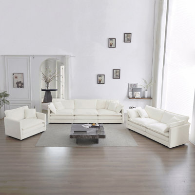 3-Piece Sofa For Cozy Living Rooms Modern Sofa Couch, 3 Piece Set Extra Deep Seat Sectional Sofa For Living Room, Oversized Sofa, 3 Seat Sofa, Lovesea