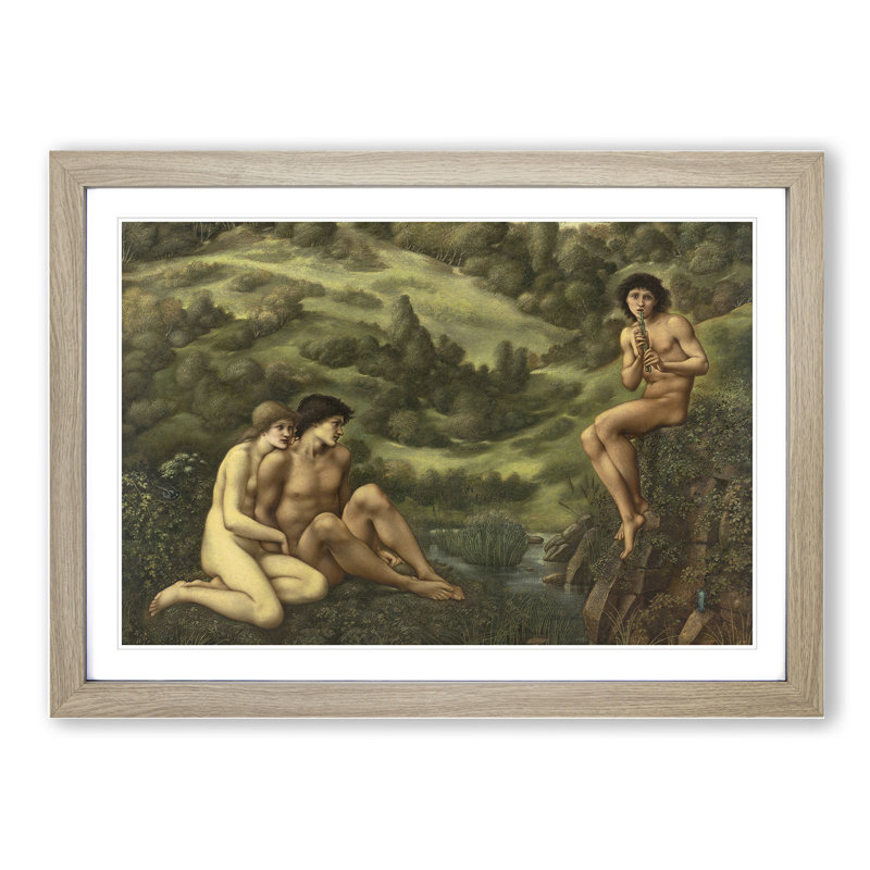 The Garden of Pan by Edward Burne-Jones - Picture Frame Painting, Oak, 36cm H x 48cm W x 2cm D