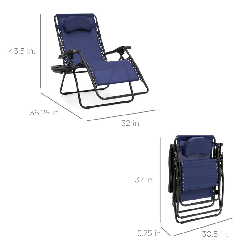 Dannunzio Folding Zero Gravity Chair, Navy