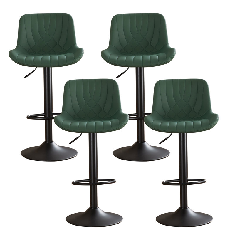 Swivel Adjustable Height Counter Stool With Footrest, Green